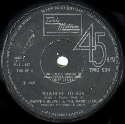 Martha Reeves & The Vandellas : Nowhere To Run (7")