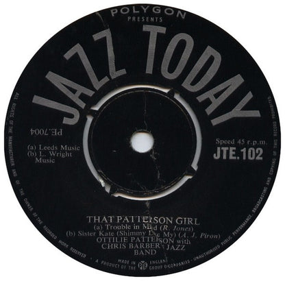 Ottilie Patterson And The Chris Barber Jazz Band* : That Patterson Girl (7", EP, Mono)