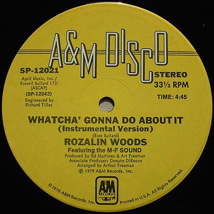 Rozalin Woods : Whatcha' Gonna Do About It (12")