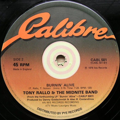 Tony Rallo & The Midnite Band : Holdin' On / Burnin' Alive (12")