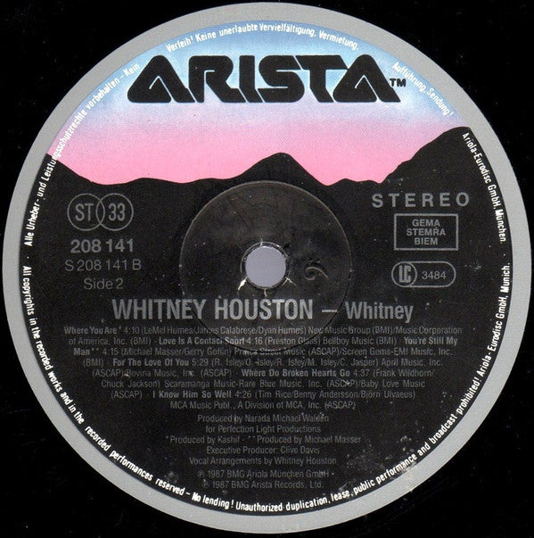 Whitney Houston : Whitney (LP, Album)