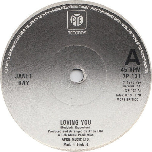 Janet Kay : Loving You (7", Single)