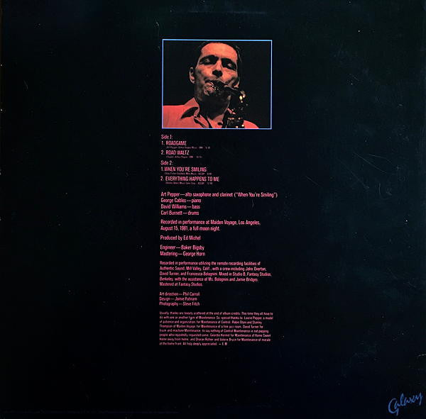 Art Pepper : Roadgame (LP, Album, Ter)