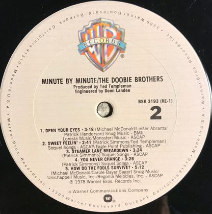 The Doobie Brothers : Minute By Minute (LP, Album, Club)