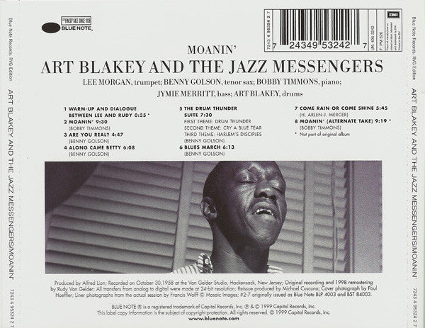 Art Blakey And The Jazz Messengers* : Moanin' (CD, Album, RE, RM)