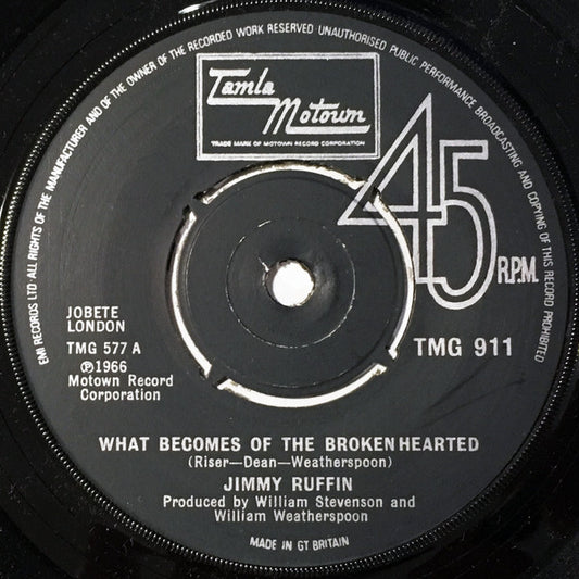 Jimmy Ruffin : What Becomes Of The Broken Hearted (7", Single)