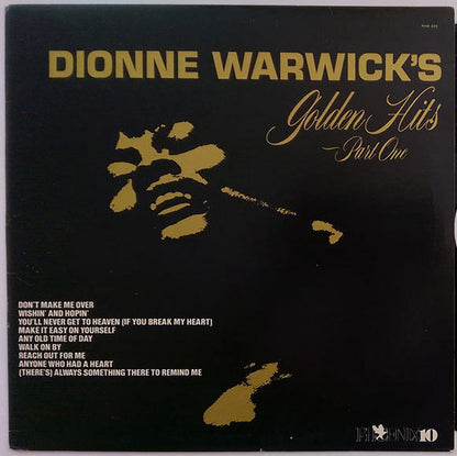 Dionne Warwick : Dionne Warwick's Golden Hits - Part One (LP, Comp, RE)