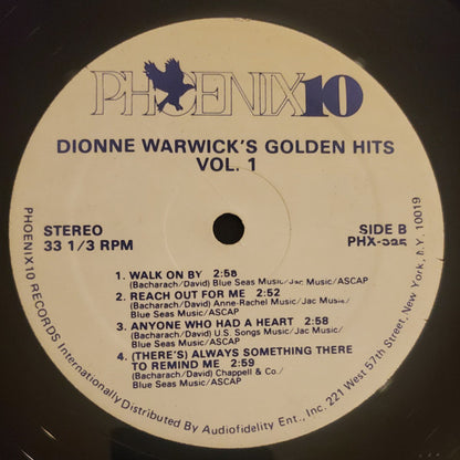 Dionne Warwick : Dionne Warwick's Golden Hits - Part One (LP, Comp, RE)