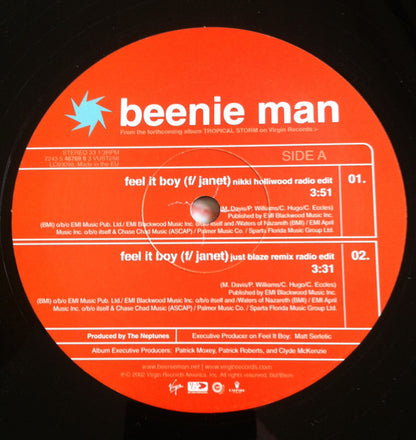 Beenie Man Feat. Janet* : Feel It Boy (12", Single)