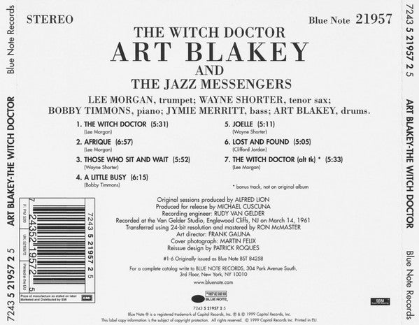 Art Blakey And The Jazz Messengers* : The Witch Doctor (CD, Album, RE)