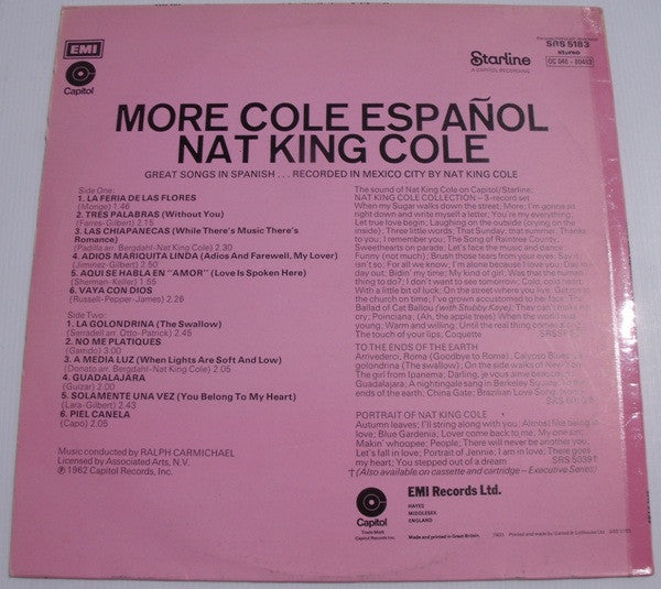 Nat King Cole : More Cole Español (LP, Album, RE)