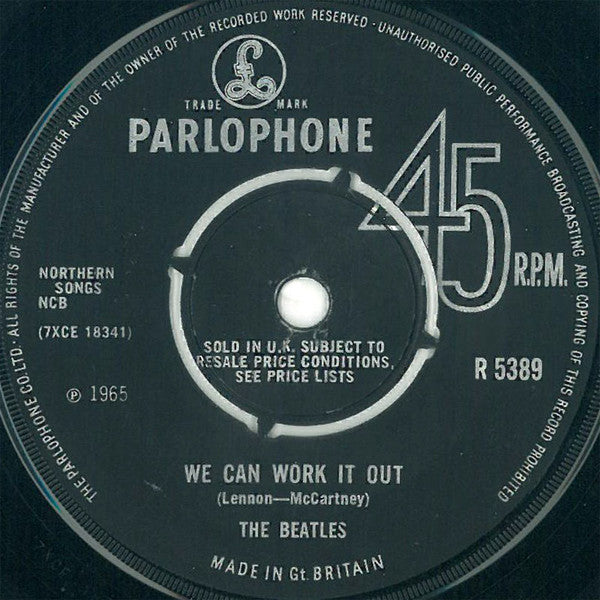 The Beatles : We Can Work It Out / Day Tripper (7", Single, Mono, Fir)