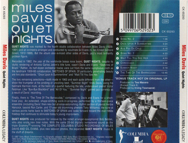 Miles Davis : Quiet Nights (CD, Album, RE, RM)