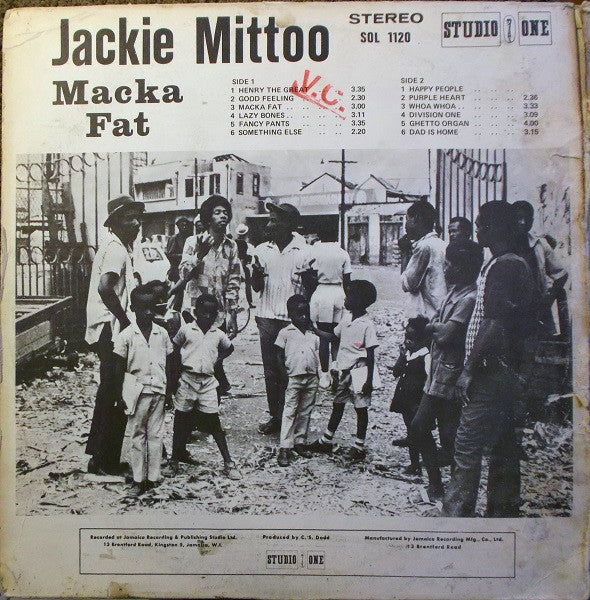 Jackie Mittoo : Macka Fat (LP, Album, RP)