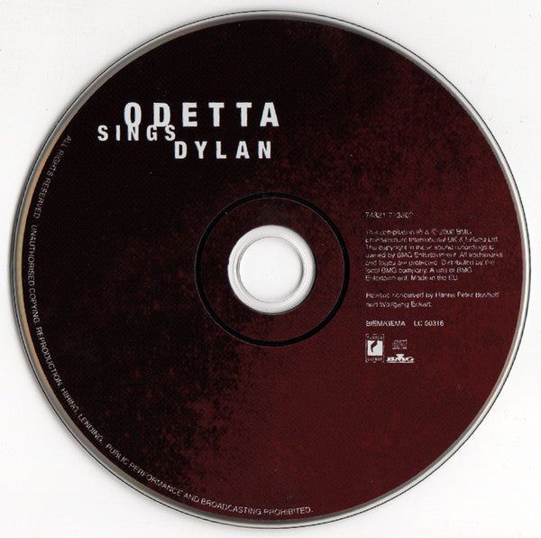 Odetta : Odetta Sings Dylan (CD, Album, RE)