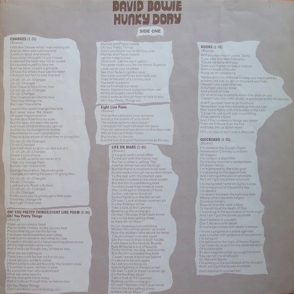 David Bowie : Hunky Dory (LP, Album)