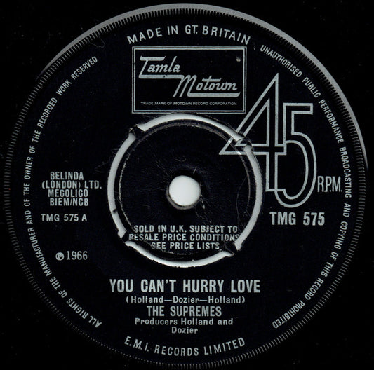 The Supremes : You Can't Hurry Love (7", Single, Con)