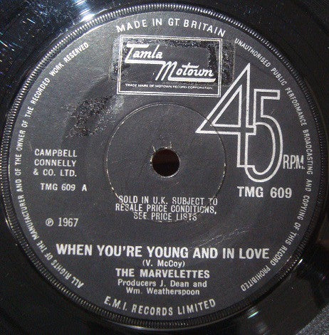 The Marvelettes : When You're Young And In Love (7", Single, Mono, Sol)