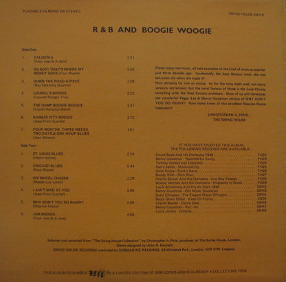 Various : R & B And Boogie Woogie (LP, Comp, Ltd)