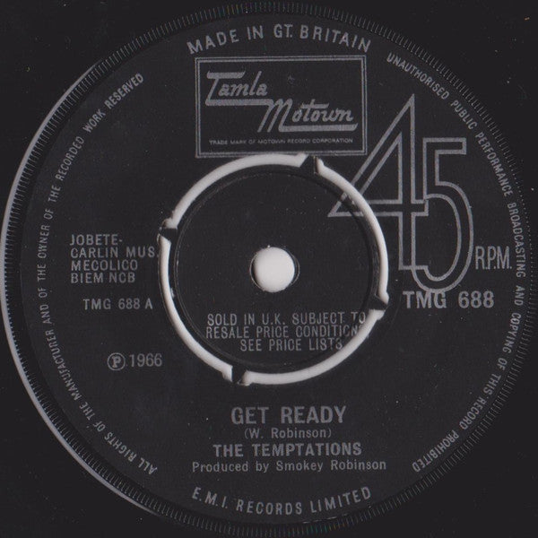 The Temptations : Get Ready / My Girl (7", Single, 4-P)