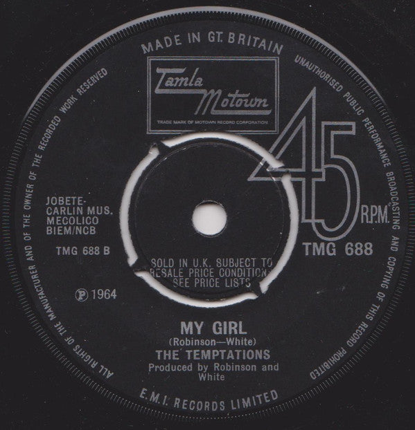 The Temptations : Get Ready / My Girl (7", Single, 4-P)