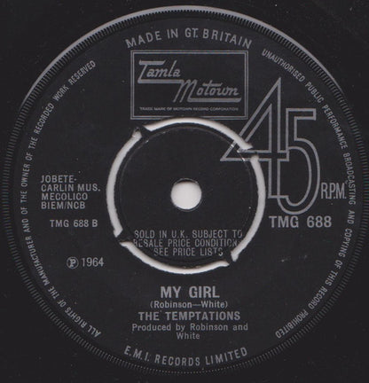 The Temptations : Get Ready / My Girl (7", Single, 4-P)