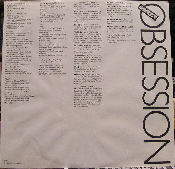 Sweet Obsession : Sweet Obsession (LP, Album, Car)