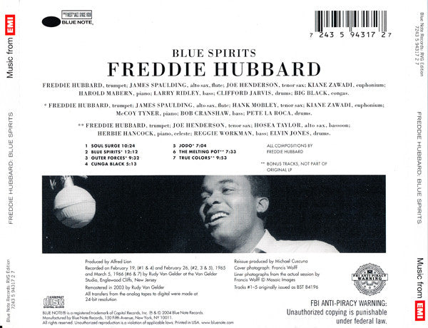 Freddie Hubbard : Blue Spirits (CD, Album, RE, RM)