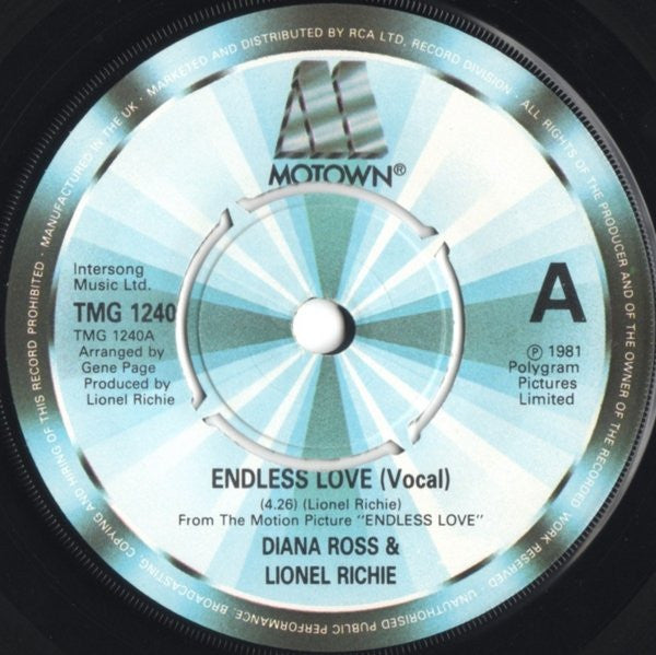 Diana Ross And Lionel Richie : Endless Love (7", Single, 4-P)