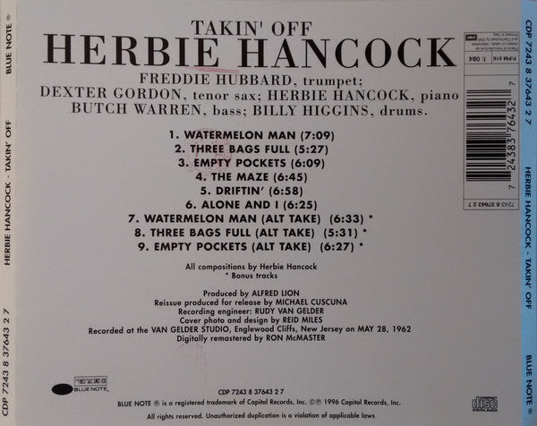 Herbie Hancock : Takin' Off (CD, Album, RE, RM)