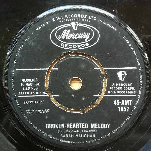 Sarah Vaughan : Broken-Hearted Melody / Misty (7", Single)