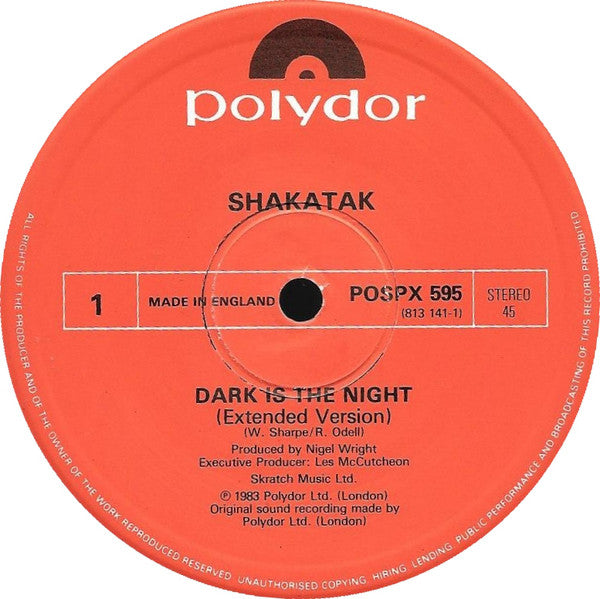 Shakatak : Dark Is The Night (12")