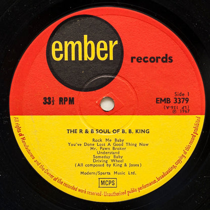 B.B. King : The R&B Soul Of B.B. King (LP, Mono, RE)