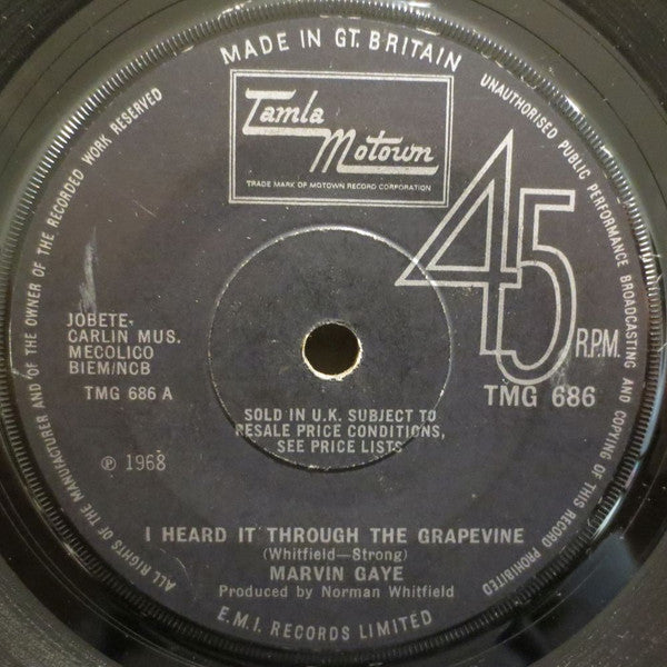 Marvin Gaye : I Heard It Through The Grapevine (7", Single, Sol)