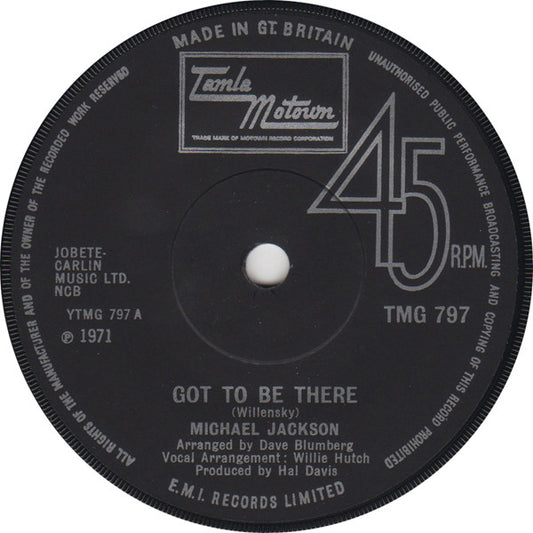 Michael Jackson : Got To Be There (7", Single, Sol)