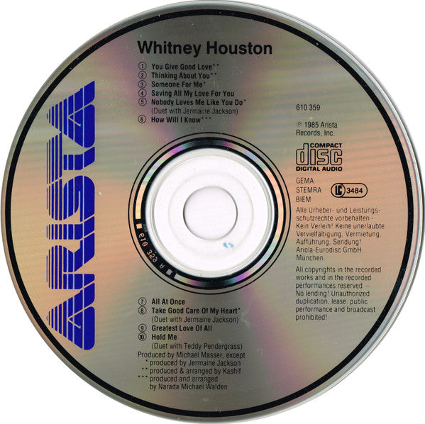 Whitney Houston : Whitney Houston (CD, Album)