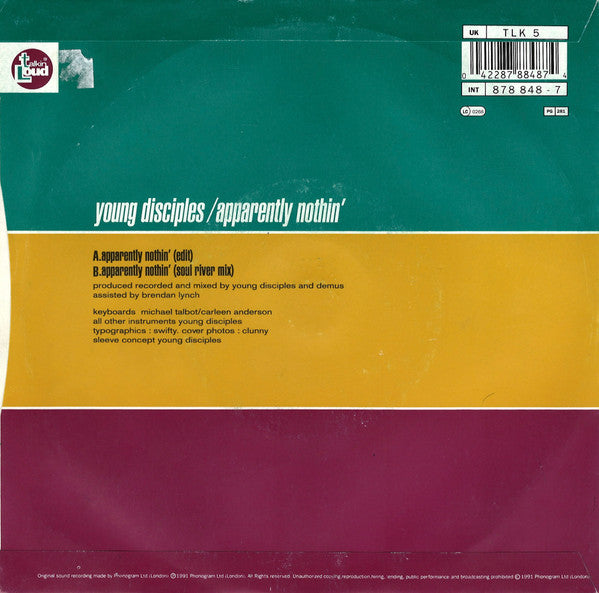 Young Disciples : Apparently Nothin' (7", Single, Sil)