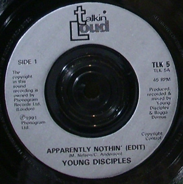 Young Disciples : Apparently Nothin' (7", Single, Sil)