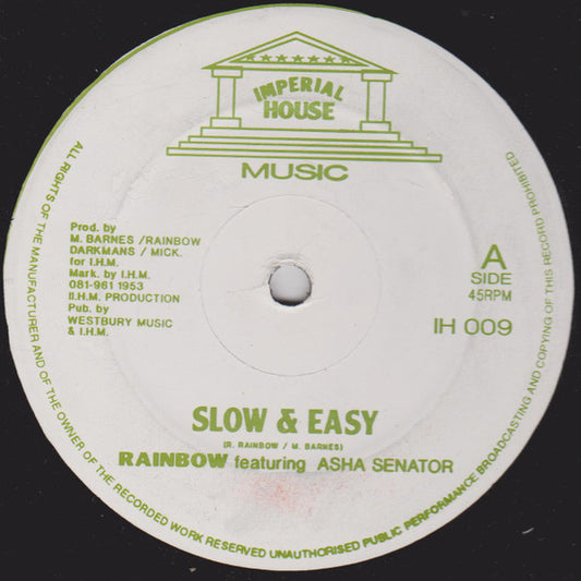 Ricky Rainbow Featuring Asher Senator : Slow & Easy (12")