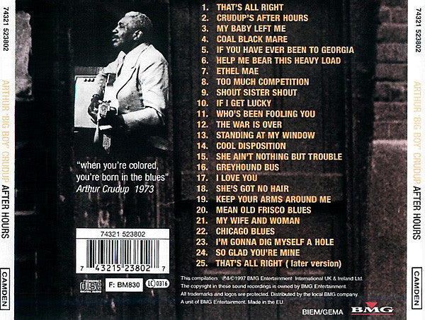 Arthur "Big Boy" Crudup : After Hours (CD, Comp)