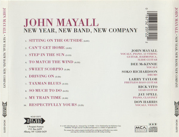 John Mayall : New Year, New Band, New Company (CD, Album, RE)