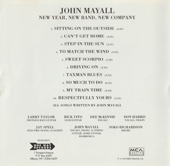 John Mayall : New Year, New Band, New Company (CD, Album, RE)