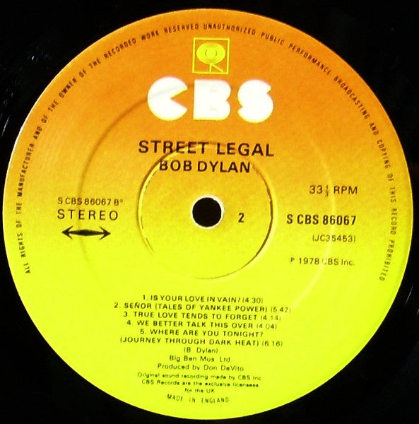 Bob Dylan : Street-Legal (LP, Album)