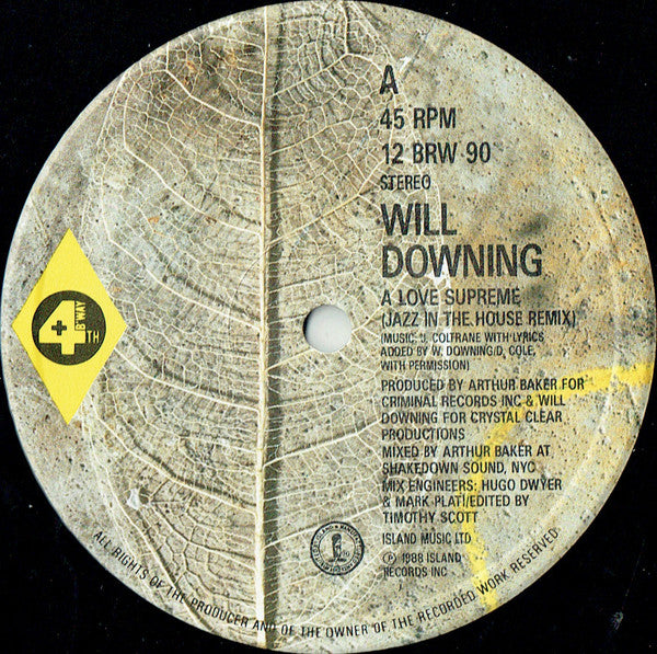 Will Downing : A Love Supreme (Jazz In The House Mix) (12", Single)