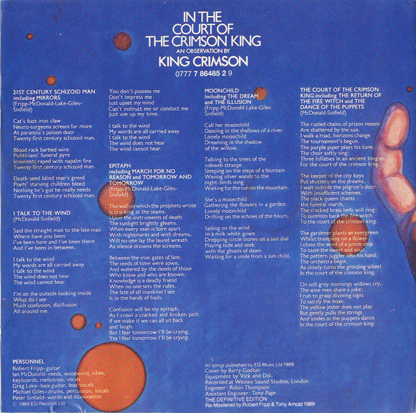 King Crimson : In The Court Of The Crimson King (An Observation By King Crimson) (CD, Album, RE, RM)