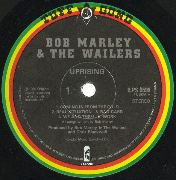 Bob Marley & The Wailers : Uprising (LP, Album, Tex)