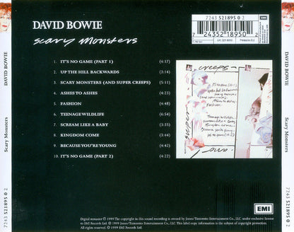 David Bowie : Scary Monsters (CD, Album, Enh, RE, RM, RP)