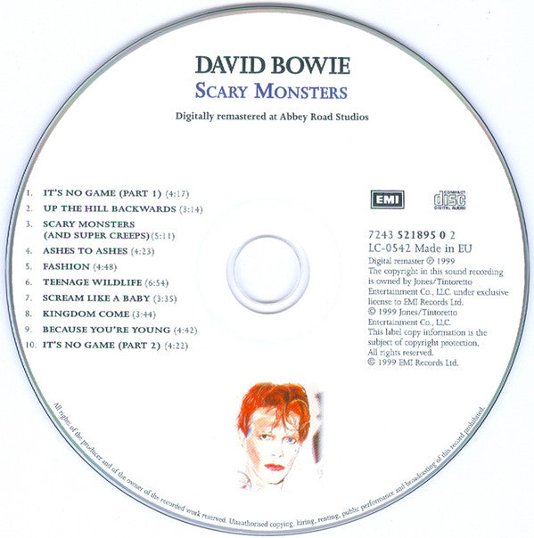 David Bowie : Scary Monsters (CD, Album, Enh, RE, RM, RP)