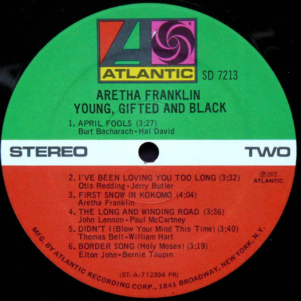 Aretha Franklin : Young, Gifted And Black (LP, Album, PR )