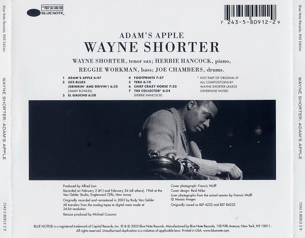 Wayne Shorter : Adam's Apple (CD, Album, RE, RM)